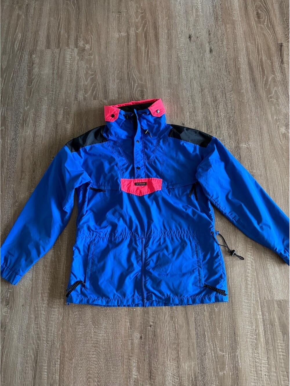 Vintage Columbia Hooded 1/3 Zip Anorak Pullover Jacket Large